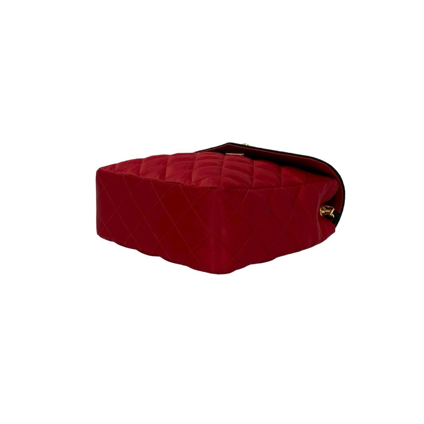 Chanel Vintage Matelasse Coco Mark Satin Chain Shoulder Bag In Black