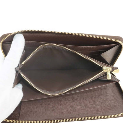 Louis Vuitton Damier Zippy Organizer Round Long Wallet In Ebene Leather N60003
