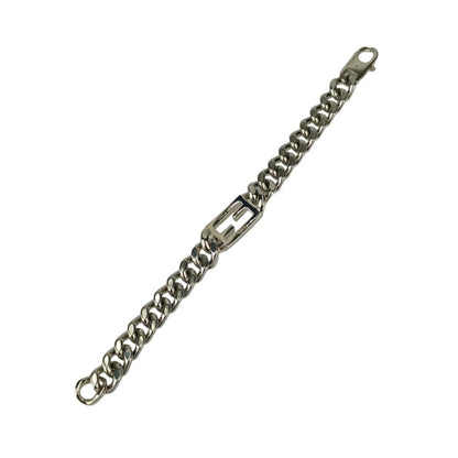 Fendi Ff Baguette Link Chain Bracelet In Silver Metal