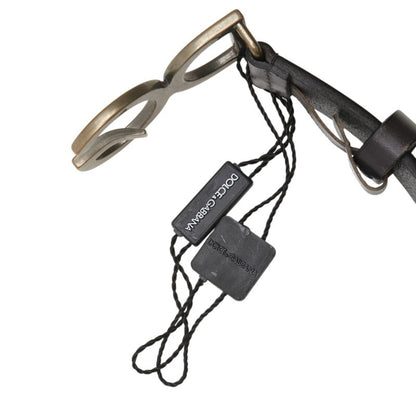 Dolce & Gabbana Dg Logo Belt 95.38 Bc3981 Black Leather