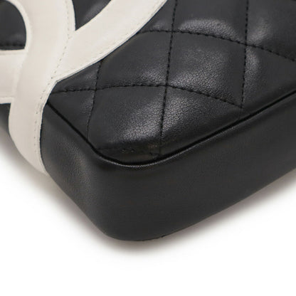 Chanel Cambon Line Coco Mark Medium Pochette Shoulder Bag Black White A25178