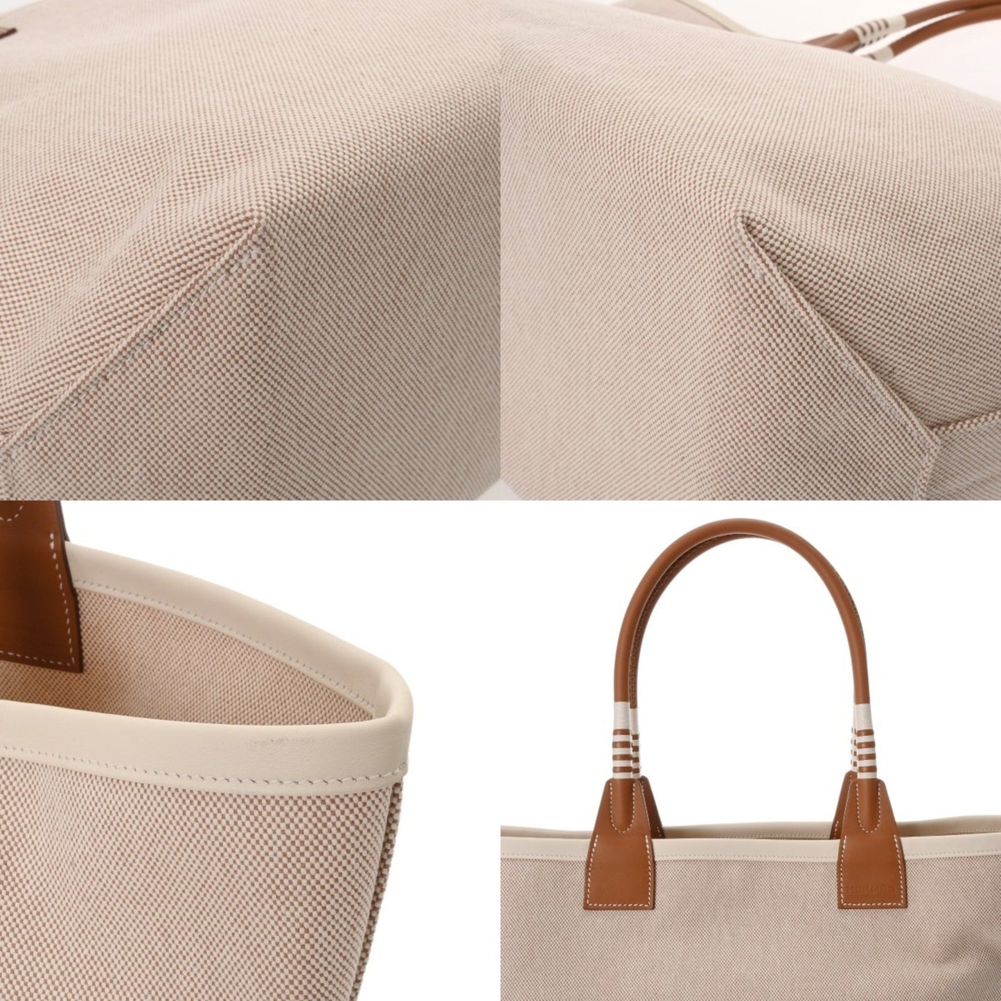 Hermes Steeple 28 Ecru/Gold B Stamp (Circa 2023) Women'S Toile/Swift Handbag