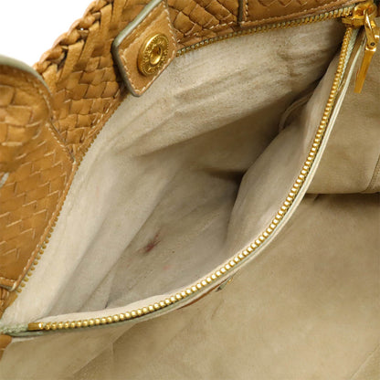 Prada Madras Tote Bag Leather Camel Light Brown Bn2222