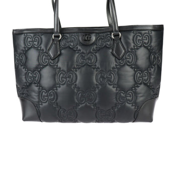 Gucci Gucci Medium Tote Bag Gg Matelasse 631685 Nylon Leather Black Shoulder Handbag R2426083012113