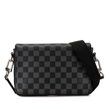 Louis Vuitton Damier Infini Studio Shoulder Bag N50007 Black Pvc Leather