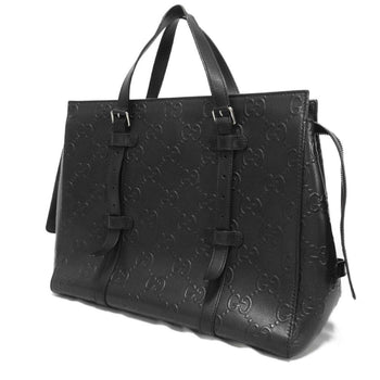 Gucci Gg Embossed Punching Tote Bag Shoulder Double G Black 625774