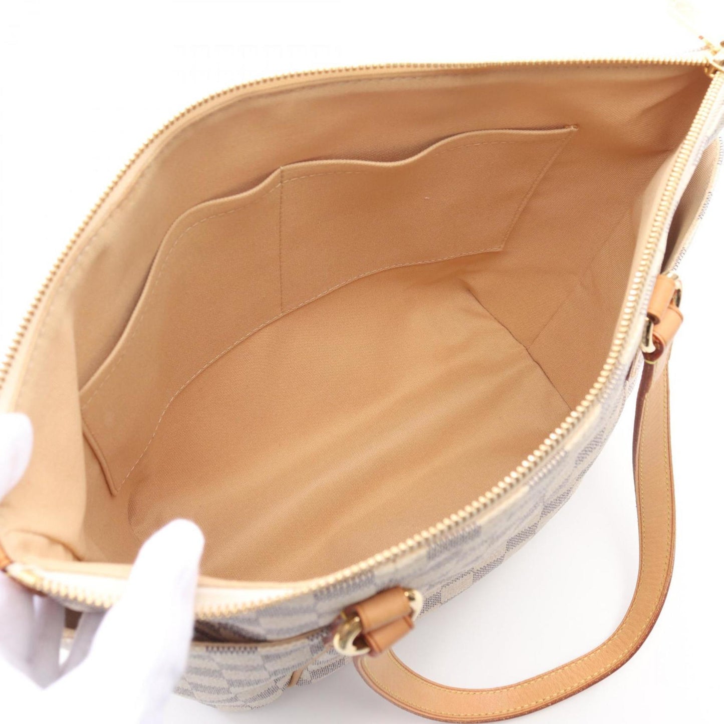 Louis Vuitton Louis Vuitton Totally Pm Tote Bag Coated Canvas Leather Damier Azur