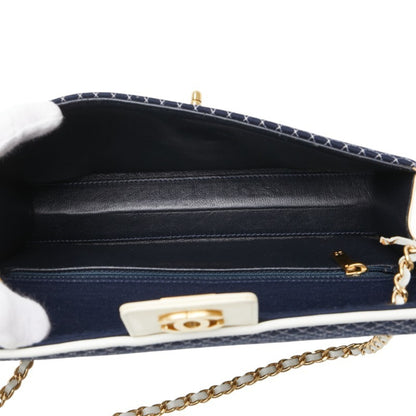 Chanel Coco Mark Quilted Chain Mini Shoulder Bag In Navy