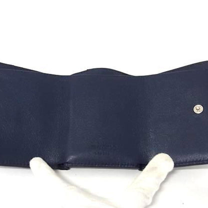Jimmy Choo Jayden Tri-Fold Wallet In Navy Leather