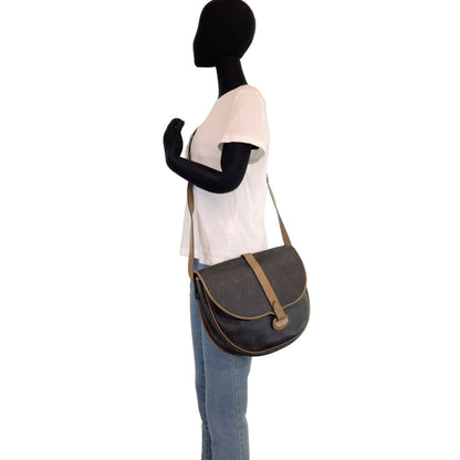 Christian Dior Vintage Honeycomb Pattern Brown Gold Hardware Leather Shoulder Bag Pochette