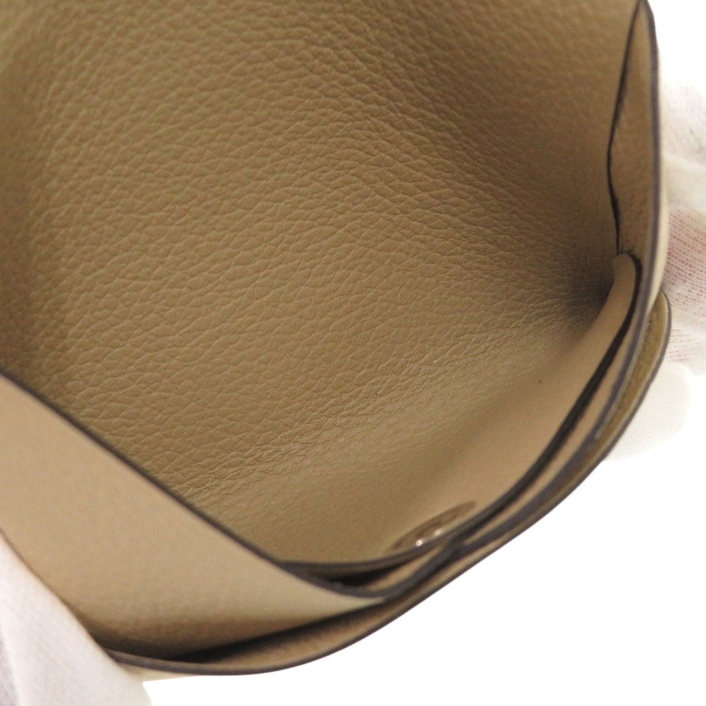 Unused Herms Calvi Duo Evercolor Beige Marfa K Stamp (Made In 2025) Coin Case Wallet 1348 Hermes