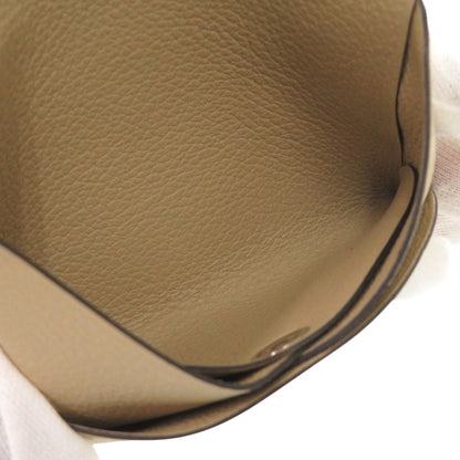 Unused Herms Calvi Duo Evercolor Beige Marfa K Stamp (Made In 2025) Coin Case Wallet 1348 Hermes