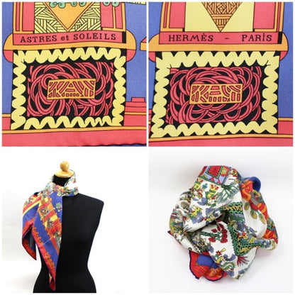 Hermes Scarf Muffler Carre 90 "Astres Et Soleils" Celestial Bodies