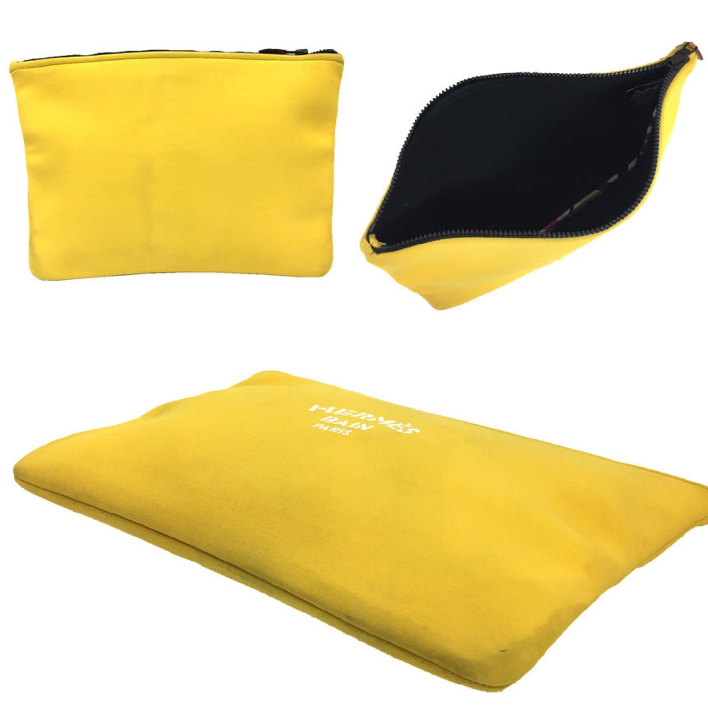 Hermes Trousse Flat Neobain Mm Pouch Clutch Bag In Yellow