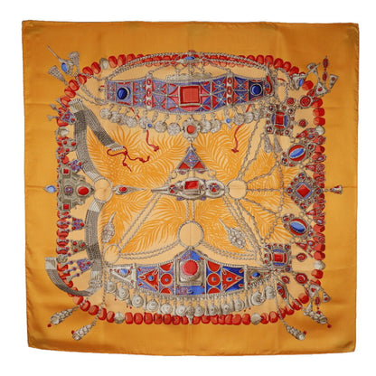 Hermes Hermes Carre 90 Scarf Terres Precieuses Silk Orange