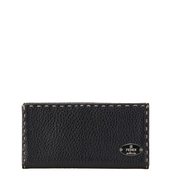 Fendi Selleria Stitch Long Wallet Navy Leather