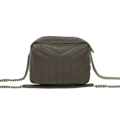 Yves Saint Laurent Saint Laurent Paris Lulu Ysl Logo Leather Chain Shoulder Bag Gray 91106