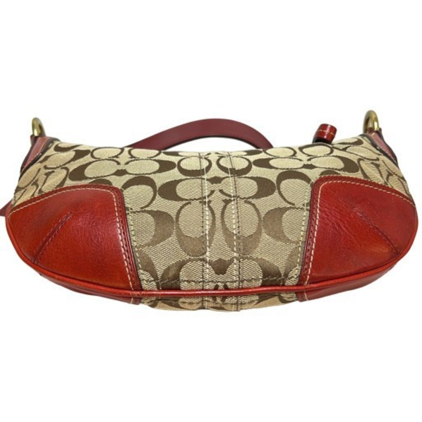 Coach Signature Leather Canvas Bag 11371 Red Brown Mikunigaoka Store Ithom9Aoxzog Rm0222T