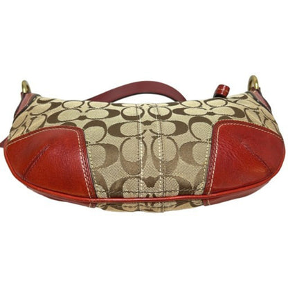 Coach Signature Leather Canvas Bag 11371 Red Brown Mikunigaoka Store Ithom9Aoxzog Rm0222T