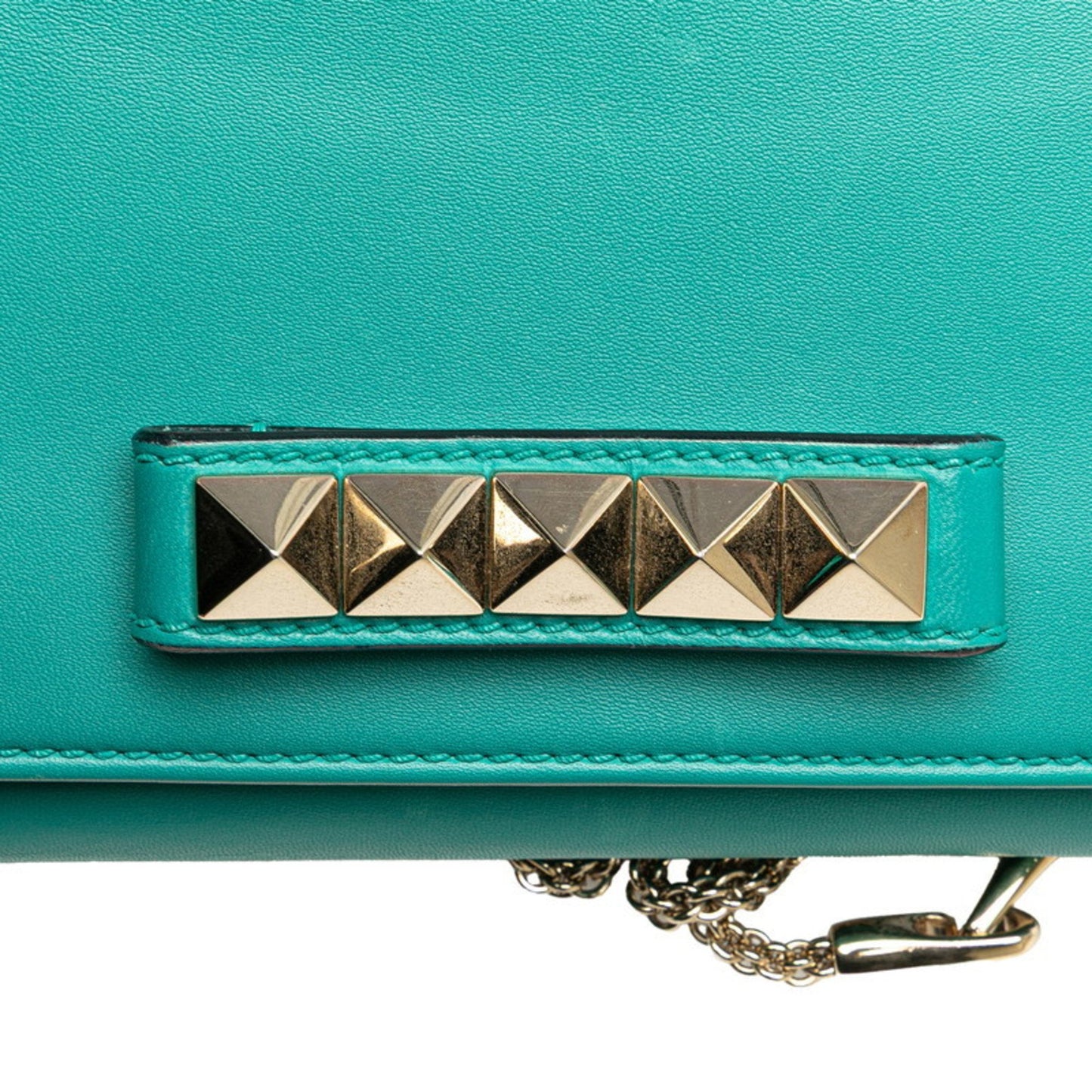 Valentino Rockstud Shoulder Bag In Green