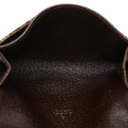 Gucci Gg Canvas Business Card Case/Card Case/Pass Case 120965 Beige Brown Leather