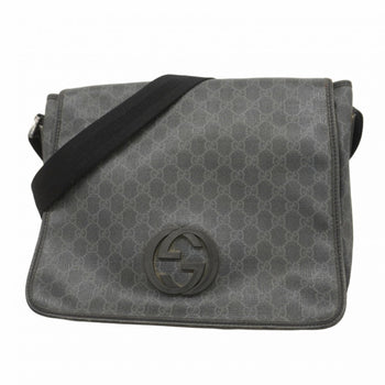 Gucci Gg Supreme Interlocking G Shoulder Bag 222291 Gray Black
