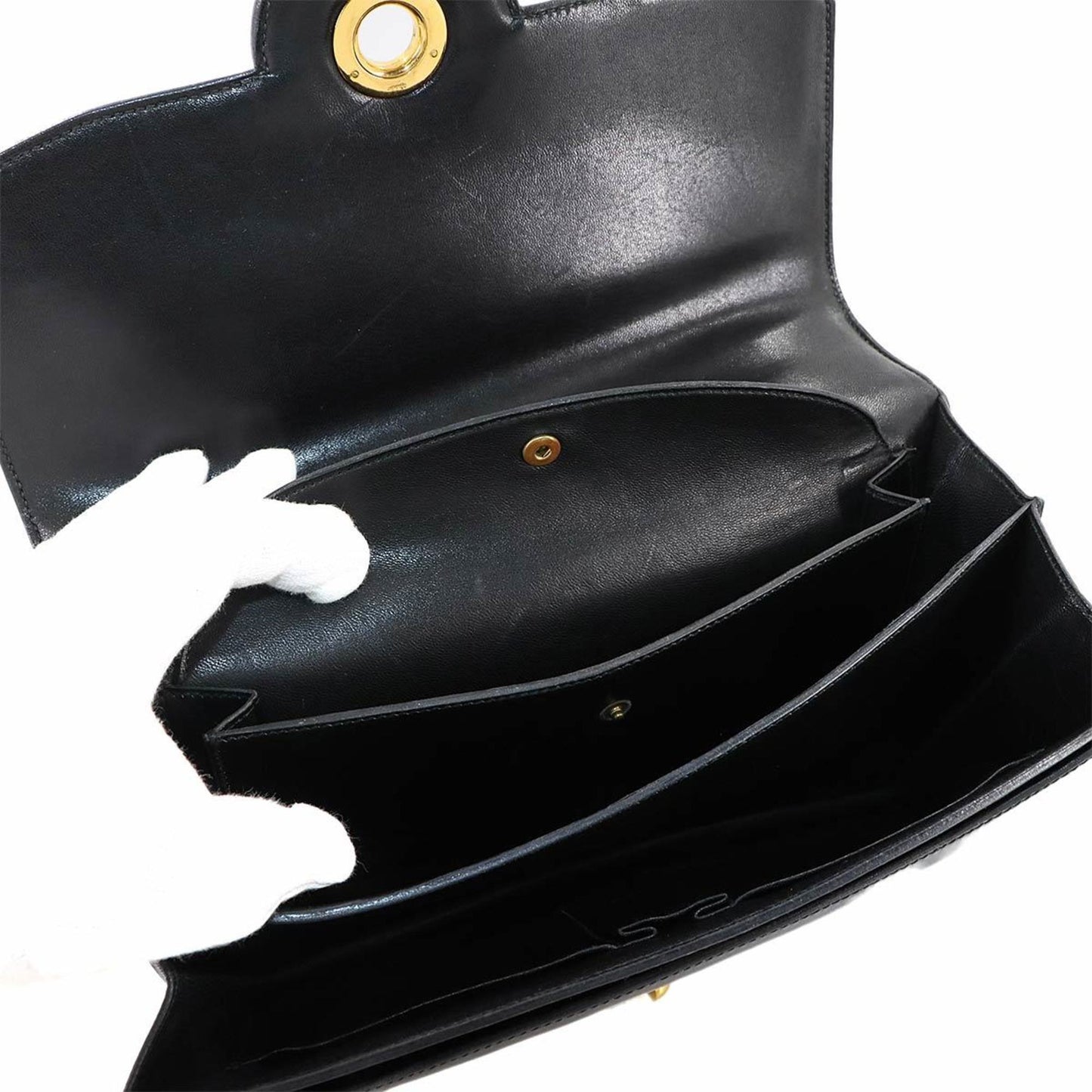 Hermes Herms Shoulder Bag In Box Calf Leather With A Black "G" Stamp And Gold Hardware