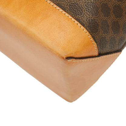 Celine Macadam Tote Bag Shoulder Brown Leather