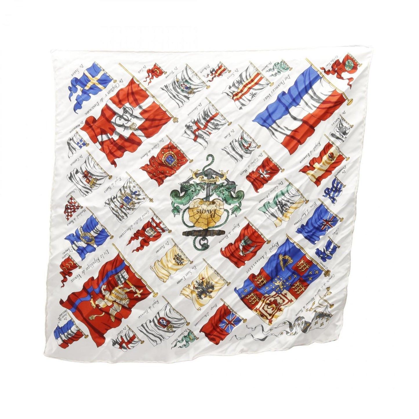 Hermes Herms Petit Carr 45 Pavois Silk Scarf