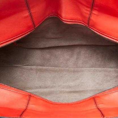 Bottega Veneta Intrecciato Handbag Red Leather