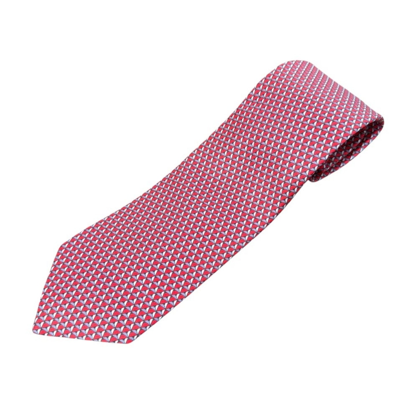 Hermes All-Over Print Silk Tie In Multicolored Red