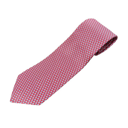 Hermes All-Over Print Silk Tie In Multicolored Red