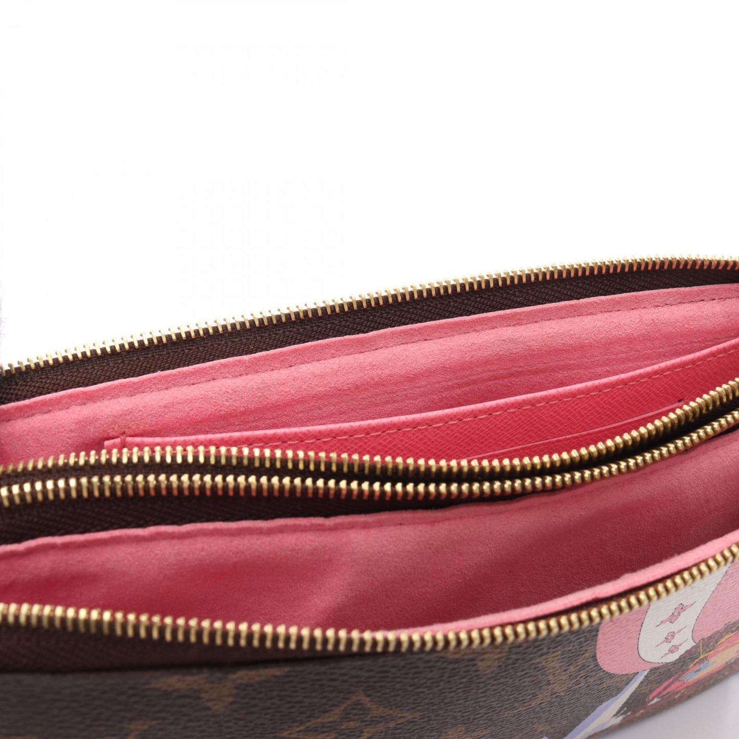 Louis Vuitton Monogram Vivienne Double Zip Pochette Shoulder Bag In Coated Canvas And Leather