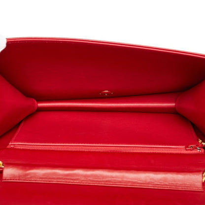 Chanel Coco Mark Matelasse Chain Shoulder Bag In Red Lambskin