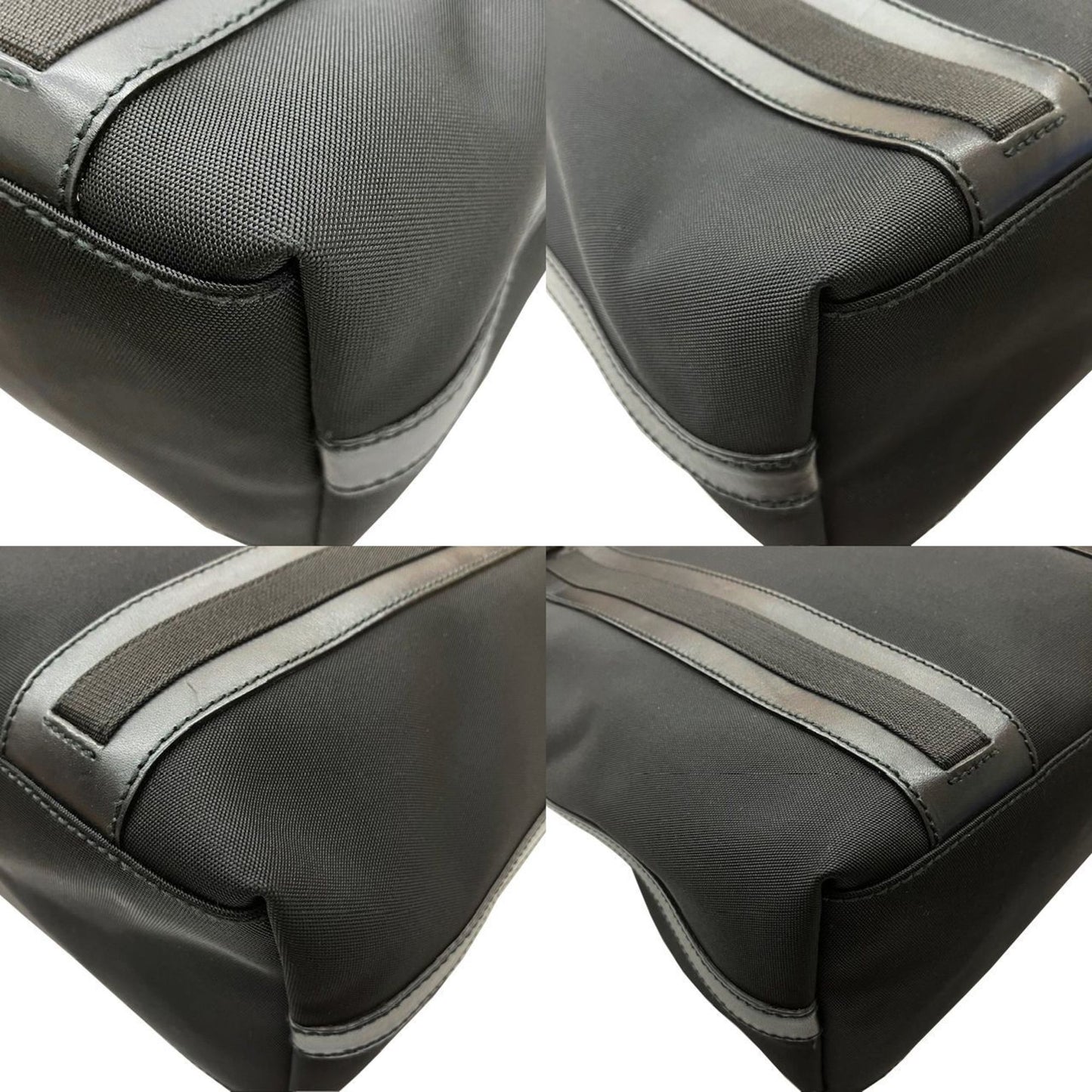 Gucci Tote Bag 73737 2123 Nylon Canvas Leather Black Shoulder