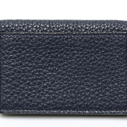 Fendi Card Case Business Holder 7M0222 Selleria Leather Navy Gray E-158610
