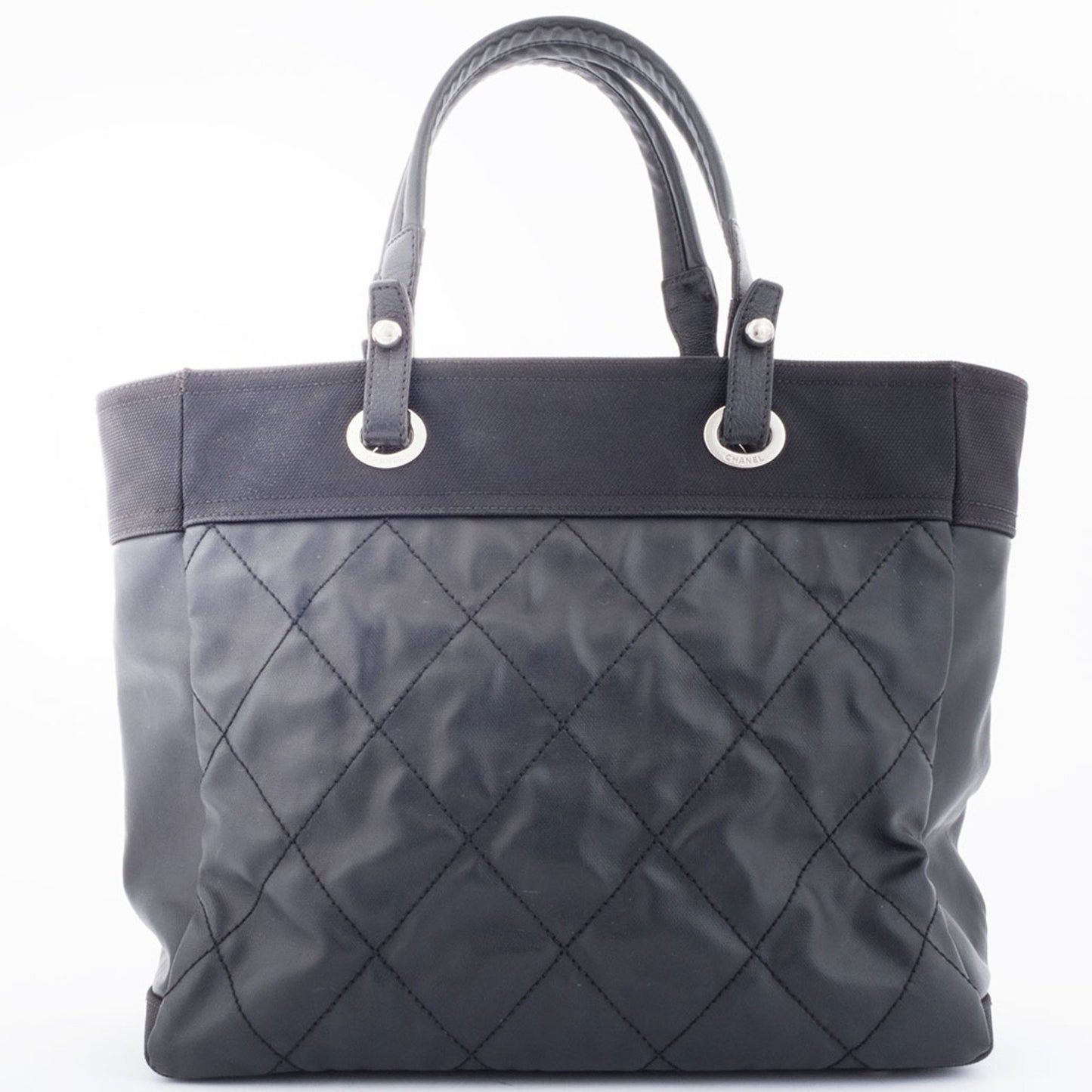 Chanel Paris Biarritz Tote Mm Bag A34209 Coated Canvas Black