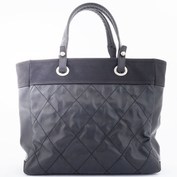 Chanel Paris Biarritz Tote Mm Bag A34209 Coated Canvas Black