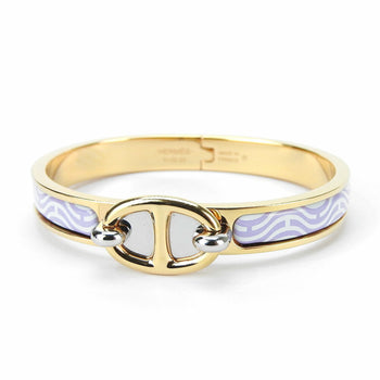 Hermes Bangle Click Chaine D'Ancre Metal Gold Silver Purple Bracelet