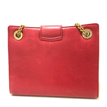 Tiffany&Co. Vintage Bag Pochette Chainshoulder Shoulder Bag Red Red Goldhardware
