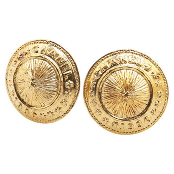 Chanel Vintage 1990 Logo Round Earrings