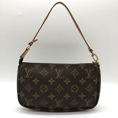 Louis Vuitton M51980 Pochette Accessoires Handbag Brown Monogram Canvas Leather
