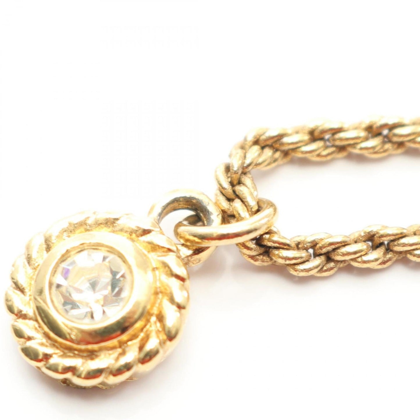 Christian Dior Dior Necklace Jewelry Gp (Gold Plated) With Rhinestones For Women