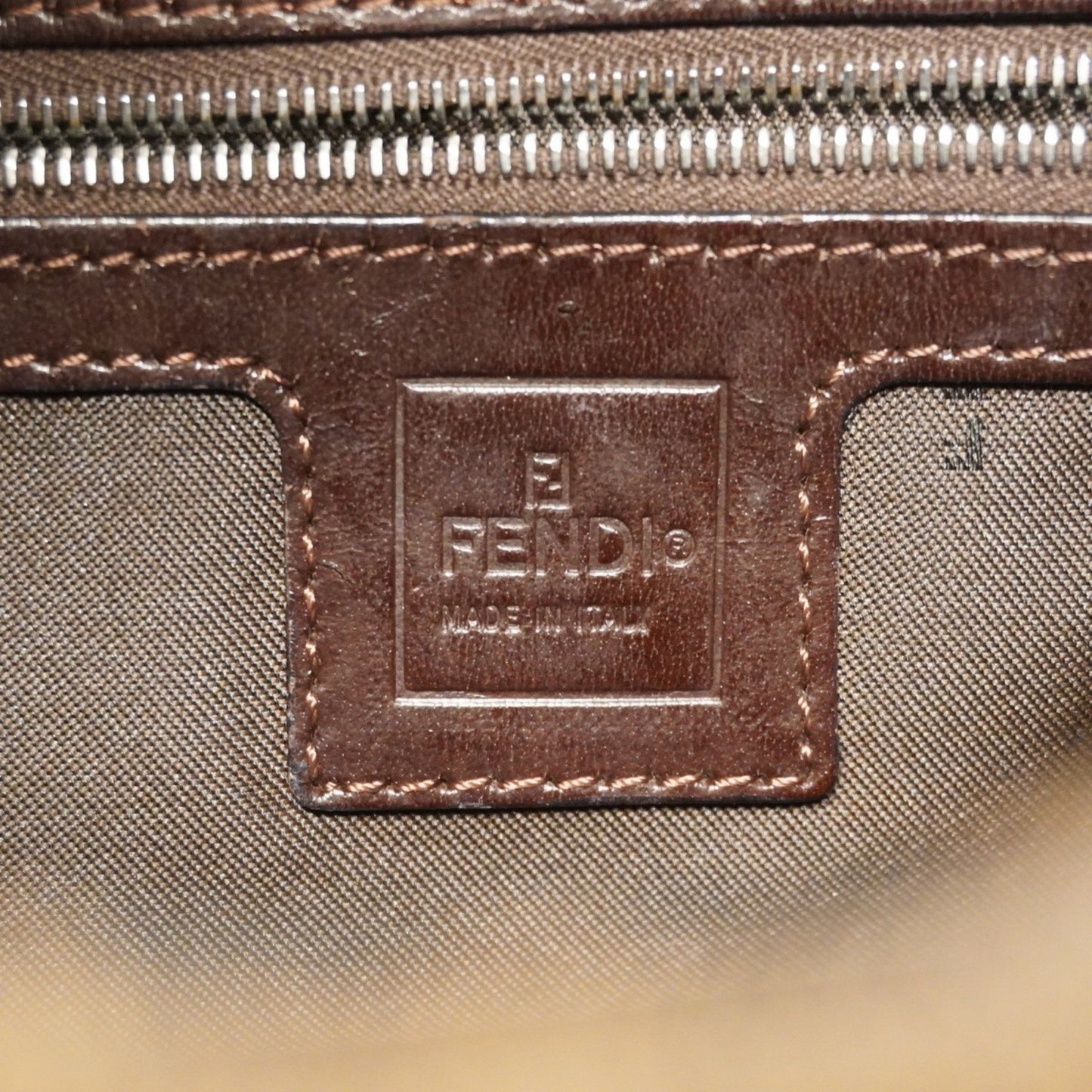 Fendi Zucca Nylon Canvas Handbag In Brown