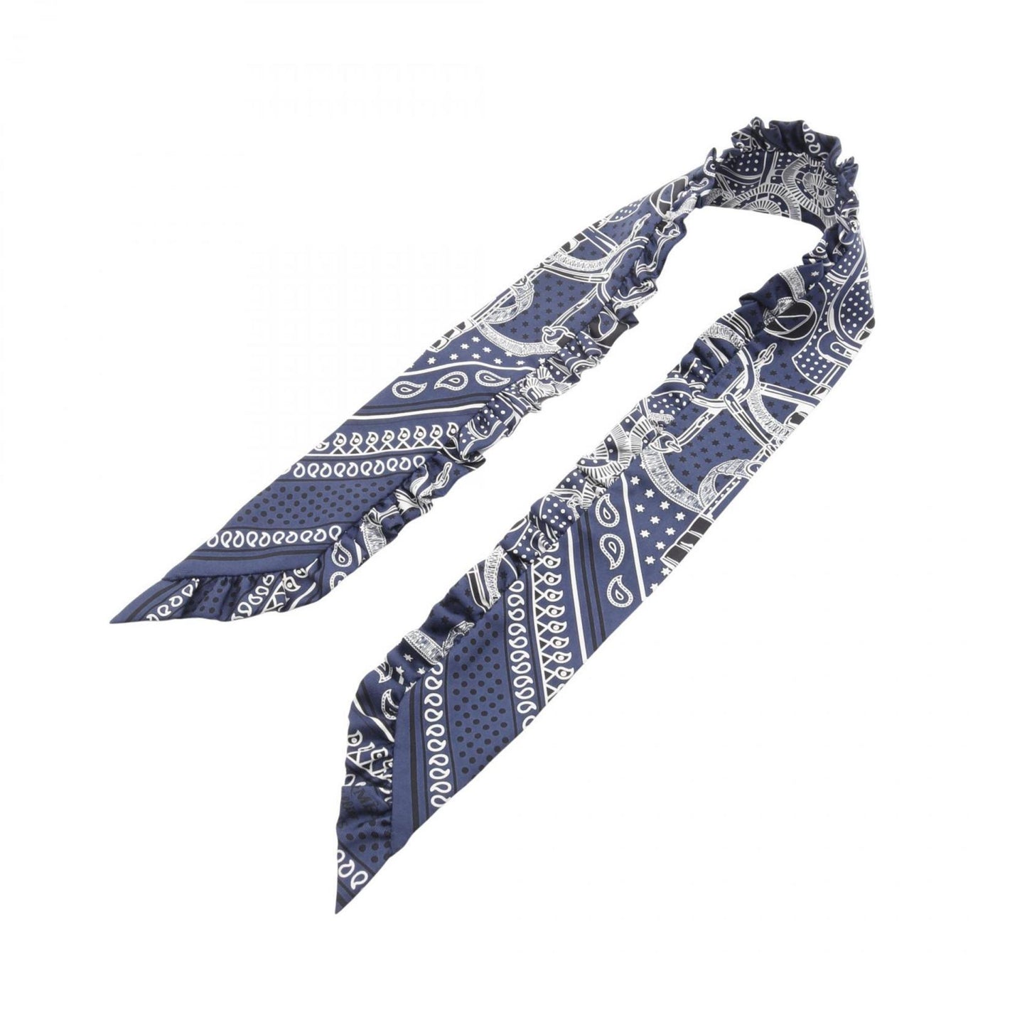 Hermes Herms Twilly Eperon D'Or Bandana Silk Scarf For Women In Navy