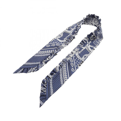 Hermes Herms Twilly Eperon D'Or Bandana Silk Scarf For Women In Navy