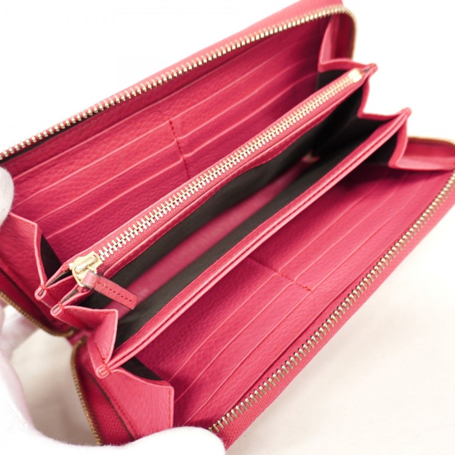 Gucci Soho Long Wallet 308280 Leather Pink