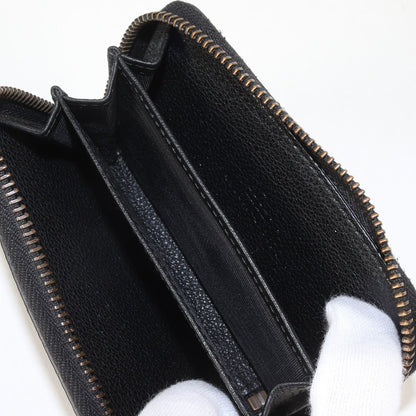 Gucci Leather Round Zip Card Case (496319) Black