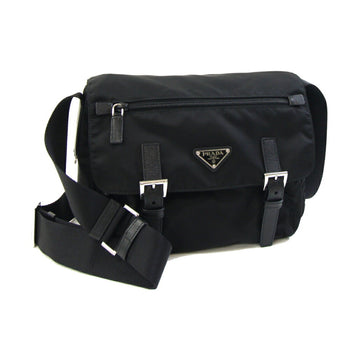 Prada Shoulder Bag Black Nylon Leather Crossbody