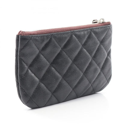 Chanel Matelasse Pouch Bag In Grained Calfskin Leather